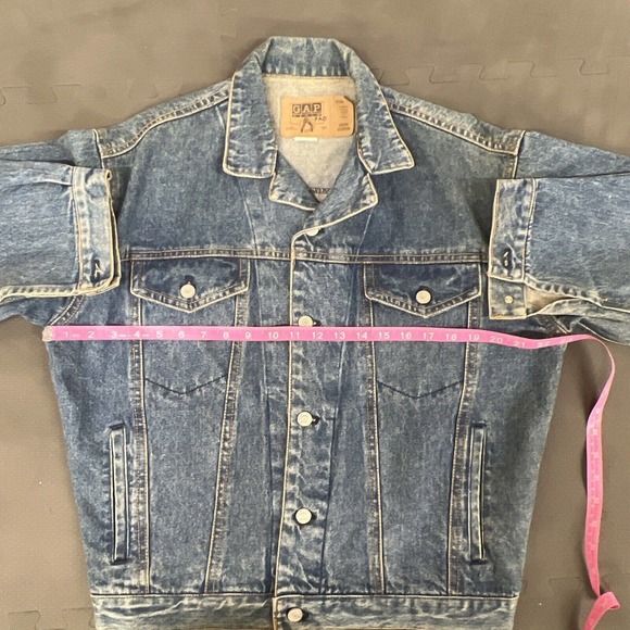 Vintage Gap Denim Jacket Mens X-Small Trucker Blue Medium Wash 90s Made in USA - Picture 10 of 11